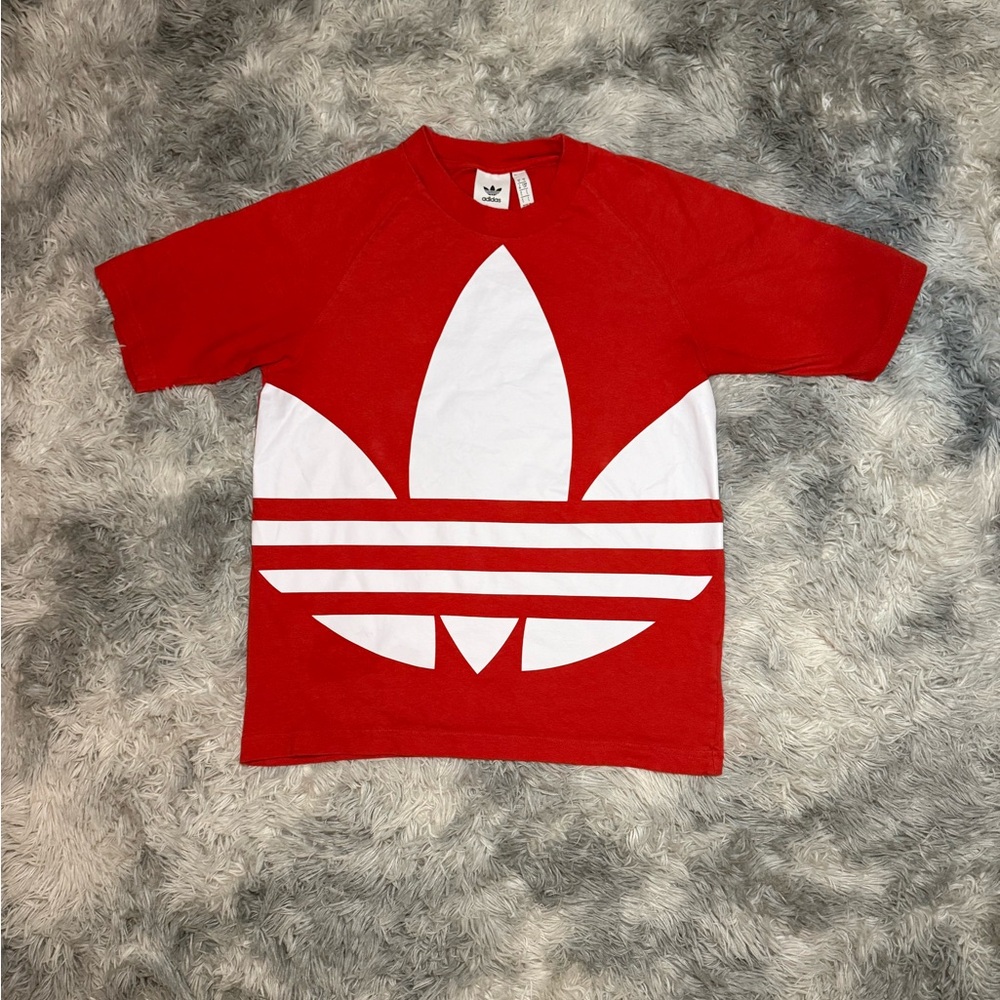 Adidas Red and White Trefoil Short Sleeve Tee #FM9906 Red